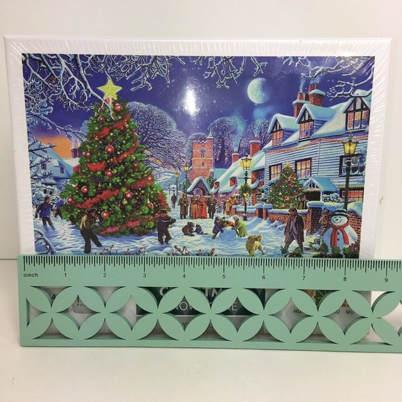 Christmas Snow Scene Jigsaw Puzzle 1000 Piece 27" X 20" Holiday Snowman X-Mas - Picture 9 of 12